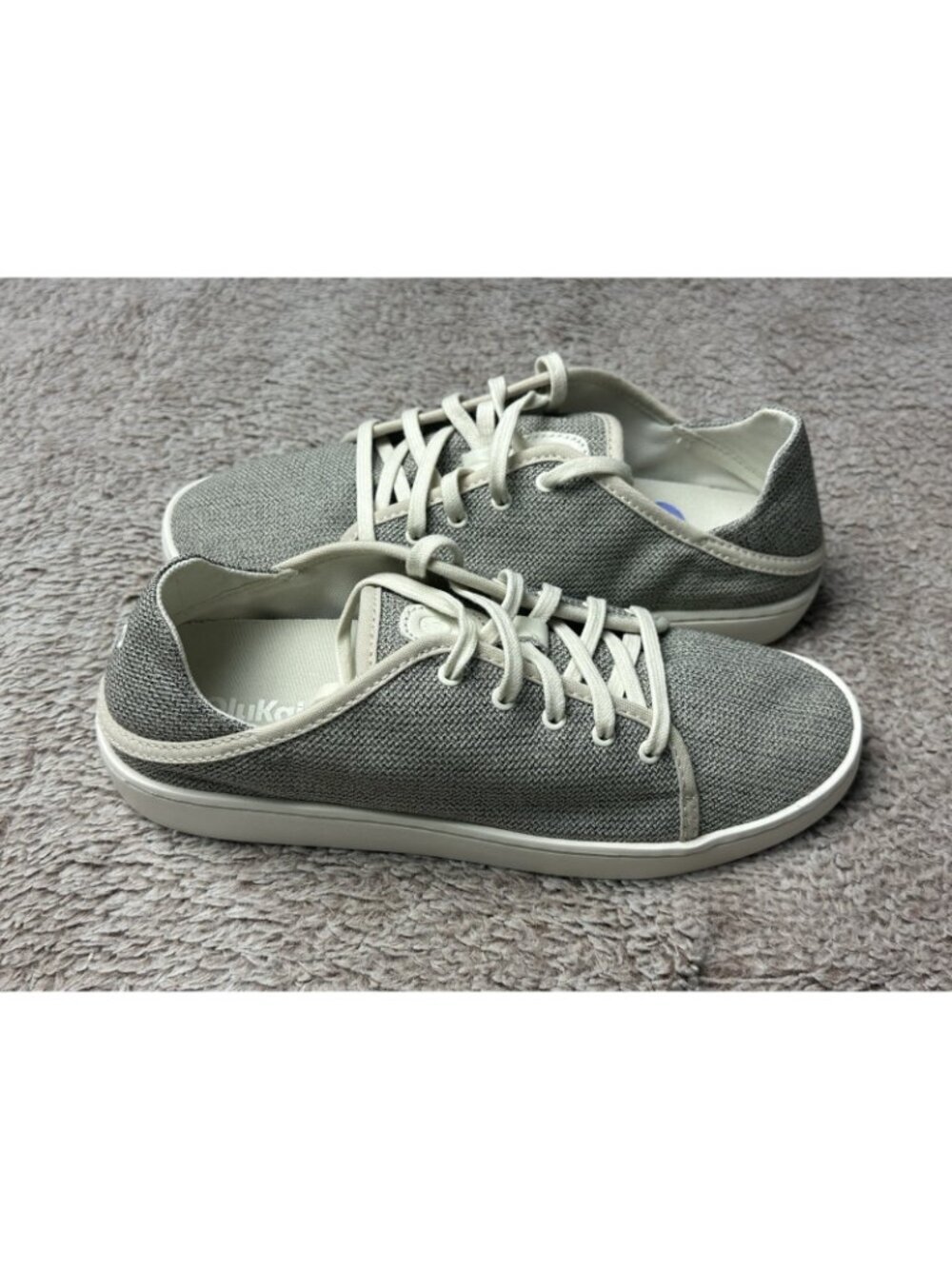 Olukai Pehuea Li Womens Shoes Size 8.5 Tapa White Sand Lace Up Slip On New - Picture 2 of 13